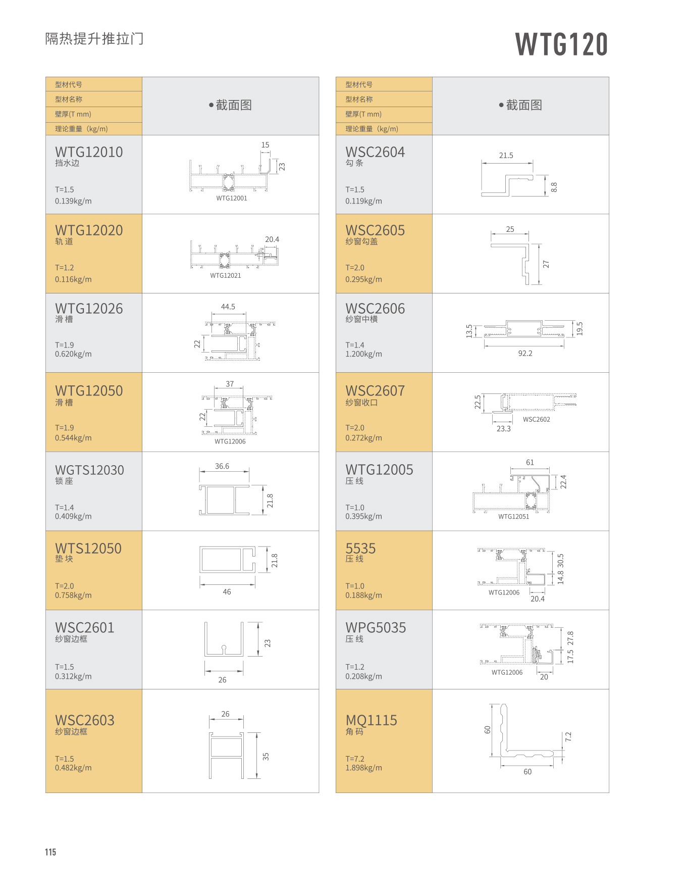 WTG120隔热提升推拉门